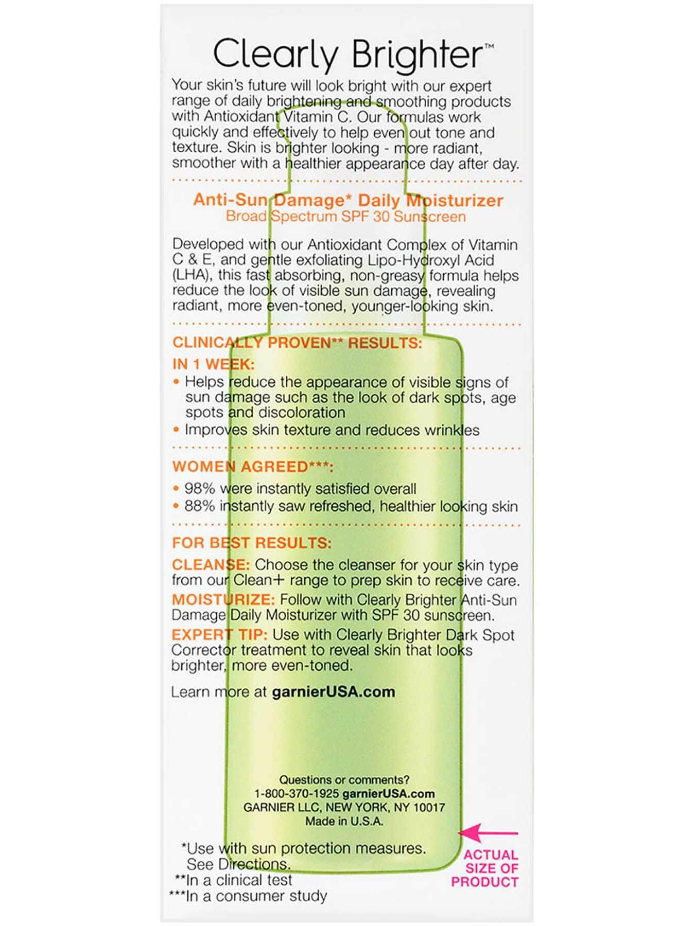 Back view of Clearly Brighter Broad Spectrum SPF 30 Anti-Sun Damage Daily Moisturizer.